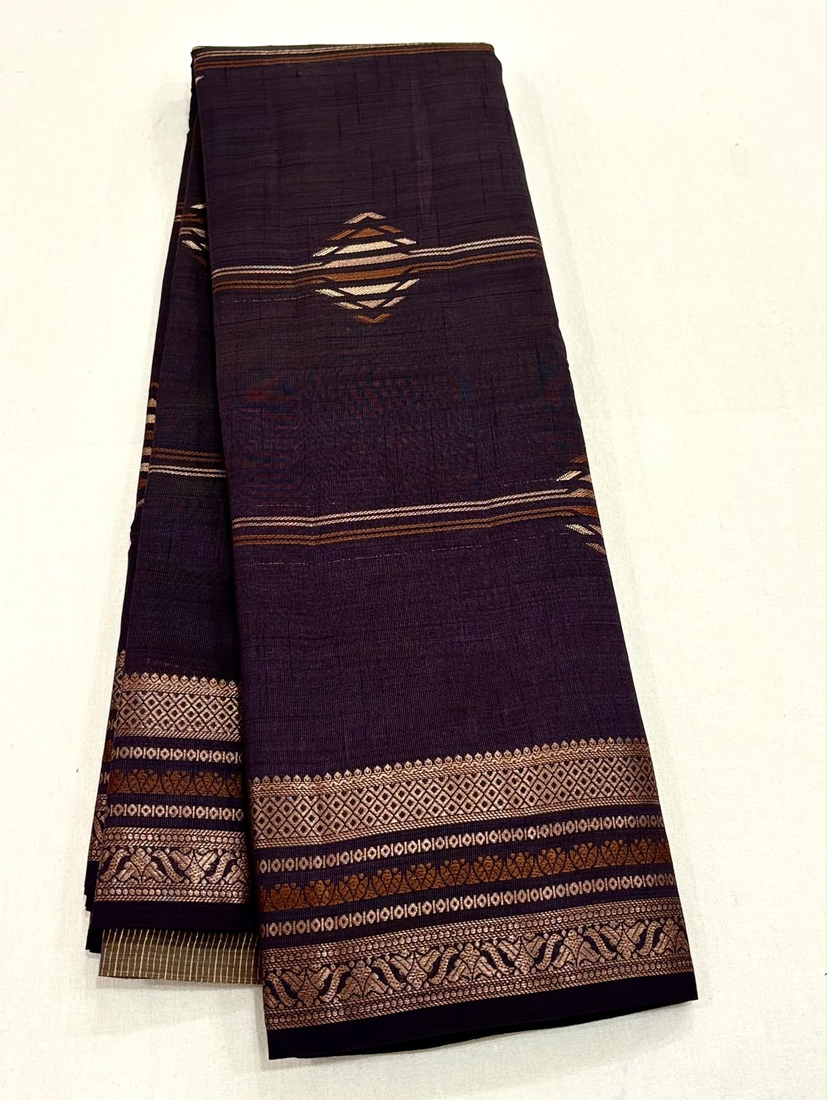 Wine Handloom Tussar Silk Cotton Saree